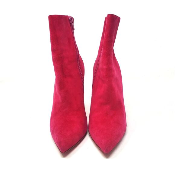 Christian Louboutin So Kate Booty Ankle Heeled Boots Suede 100 Pink Size 38 US 8 - Picture 6 of 13